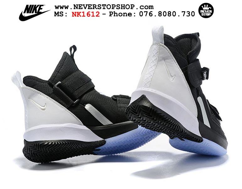 Giày bóng rổ Nike Lebron Soldier 13 Black White hàng sfake replica giá rẻ HCM