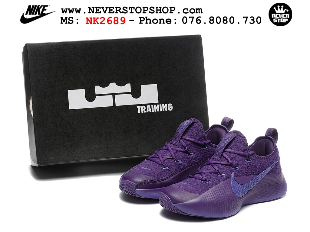 Giày bóng rổ nam nữ Nike Lebron TR 1 Tím Xanh Dương mang êm chân thoáng khí đế chống mòn bám rít sân hỗ trợ bật nhảy tốt NeverStop Sneaker Shop HCM