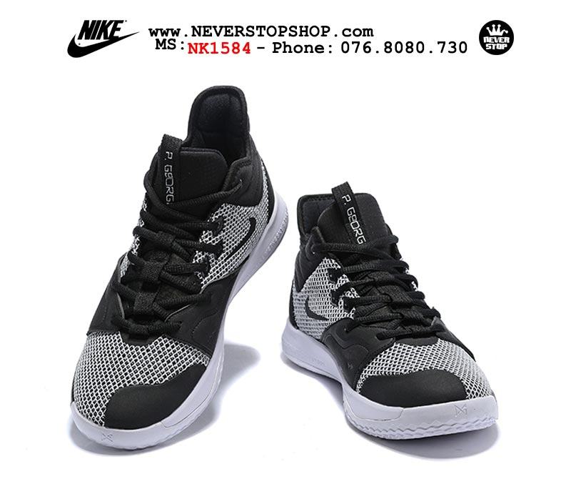 Giày bóng rổ Nike PG 3.0 Black White outdoor hàng sfake replica giá rẻ tốt nhất HCM