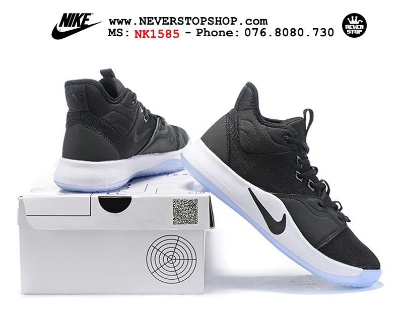 Giày bóng rổ Nike PG 3.0 Black White Ice outdoor hàng sfake replica giá rẻ tốt nhất HCM