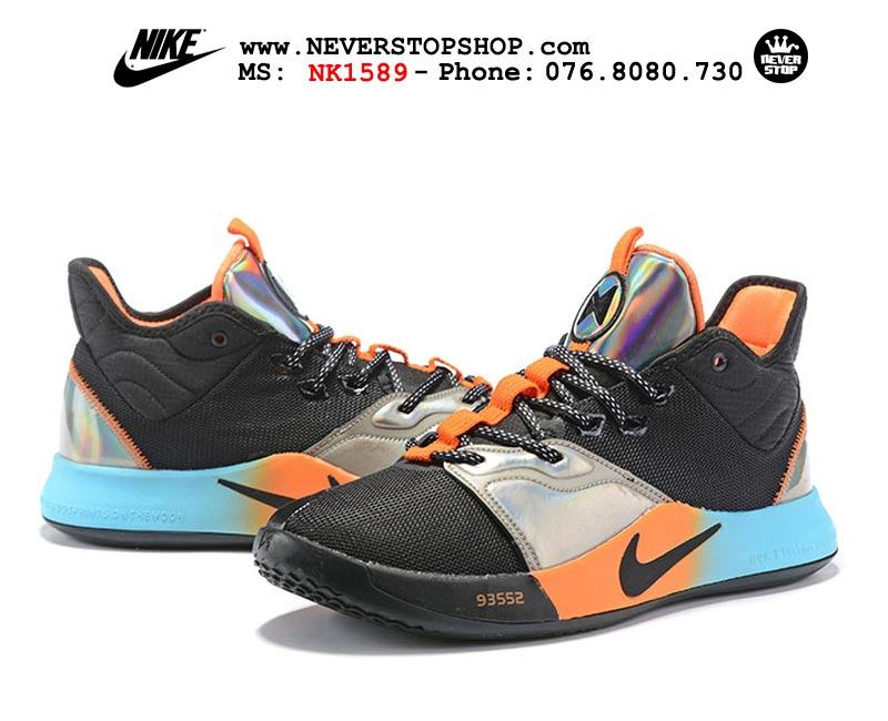 Giày bóng rổ Nike PG 3.0 Iridescent Orange Blue outdoor hàng sfake replica giá rẻ tốt nhất HCM