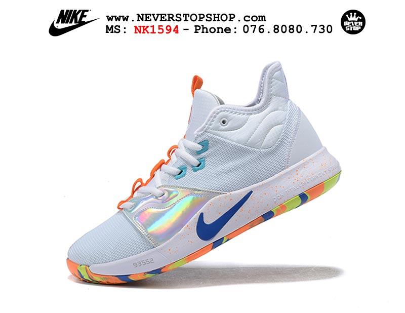 Giày bóng rổ Nike PG 3.0 White Multicolor outdoor hàng sfake replica giá rẻ tốt nhất HCM