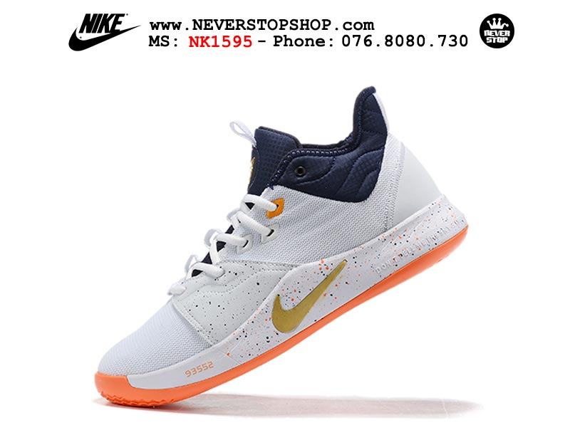 Giày bóng rổ Nike PG 3.0 White Navy Orange outdoor hàng sfake replica giá rẻ tốt nhất HCM