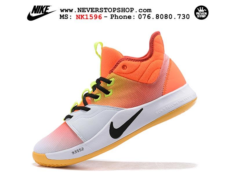 Giày bóng rổ Nike PG 3.0 White Orange outdoor hàng sfake replica giá rẻ tốt nhất HCM