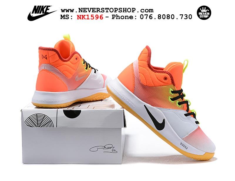 Giày bóng rổ Nike PG 3.0 White Orange outdoor hàng sfake replica giá rẻ tốt nhất HCM