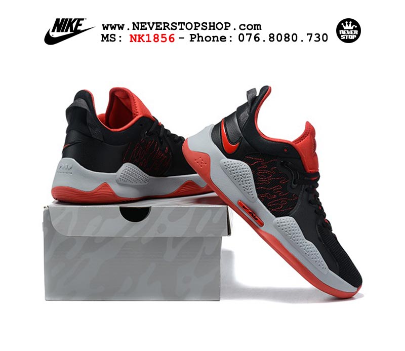 Giày bóng rổ Nike PG 5.0 Đen Đỏ nam hàng đẹp replica sfake giá rẻ tại NeverStop Sneaker Shop Quận 3 HCM