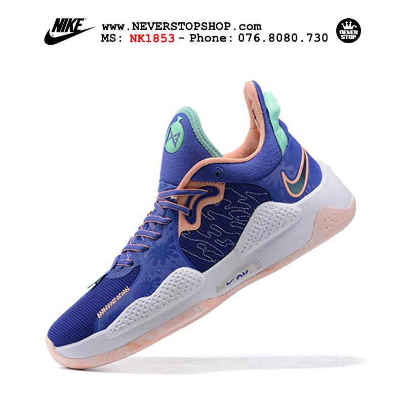Giày bóng rổ Nike PG 5.0 Xanh Dương nam hàng đẹp replica sfake giá rẻ tại NeverStop Sneaker Shop Quận 3 HCM
