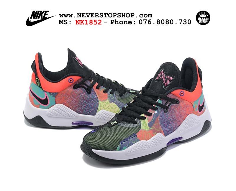 Giày bóng rổ Nike PG 5.0 Xanh Cam nam hàng đẹp replica sfake giá rẻ tại NeverStop Sneaker Shop Quận 3 HCM