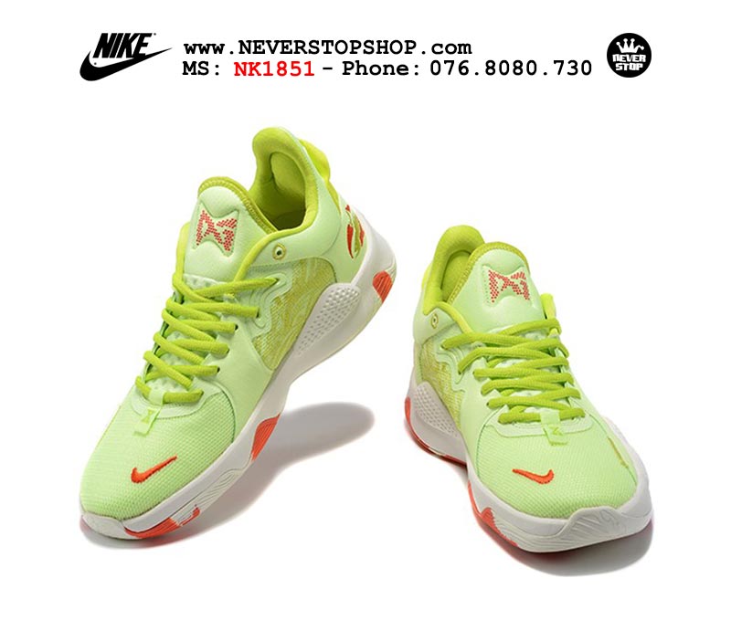 Giày bóng rổ Nike PG 5.0 Xanh Lá nam hàng đẹp replica sfake giá rẻ tại NeverStop Sneaker Shop Quận 3 HCM