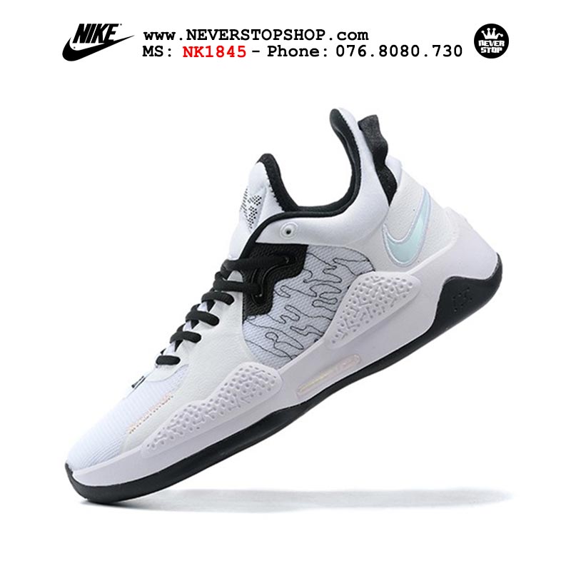Giày bóng rổ Nike PG 5.0 Trắng Đen nam hàng đẹp replica sfake giá rẻ tại NeverStop Sneaker Shop Quận 3 HCM