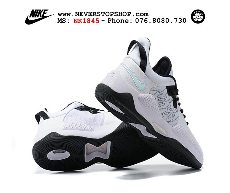 Giày bóng rổ Nike PG 5.0 Trắng Đen nam hàng đẹp replica sfake giá rẻ tại NeverStop Sneaker Shop Quận 3 HCM