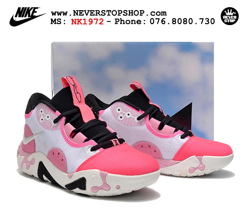 Giày bóng rổ nam Nike PG 6.0 Đen Trắng Hồng bản đẹp chuẩn replica 1:1 authentic giá rẻ tại NeverStop Sneaker Shop Quận 3 HCM