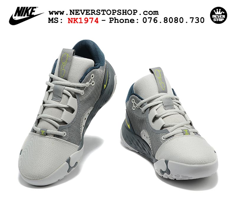 Giày bóng rổ nam Nike PG 6.0 Xám Xanh Hồng bản đẹp chuẩn replica 1:1 authentic giá rẻ tại NeverStop Sneaker Shop Quận 3 HCM