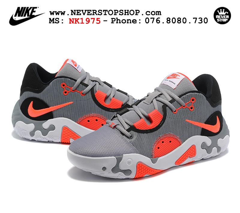 Giày bóng rổ nam Nike PG 6.0 Xám Cam Hồng bản đẹp chuẩn replica 1:1 authentic giá rẻ tại NeverStop Sneaker Shop Quận 3 HCM