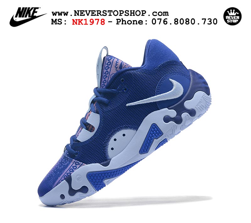 Giày bóng rổ nam Nike PG 6.0 Xanh Dương bản đẹp chuẩn replica 1:1 authentic giá rẻ tại NeverStop Sneaker Shop Quận 3 HCM