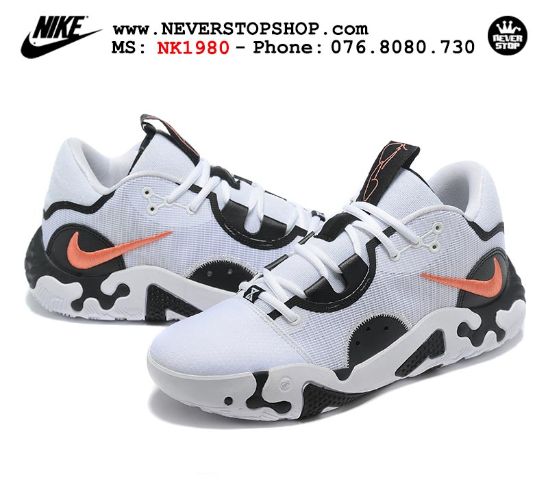 Giày bóng rổ nam Nike PG 6.0 Trắng Đen bản đẹp chuẩn replica 1:1 authentic giá rẻ tại NeverStop Sneaker Shop Quận 3 HCM
