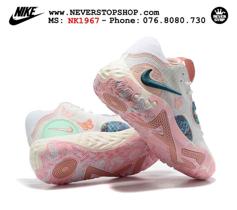 Giày bóng rổ nam Nike PG 6.0 Trắng Hồng bản đẹp chuẩn replica 1:1 authentic giá rẻ tại NeverStop Sneaker Shop Quận 3 HCM