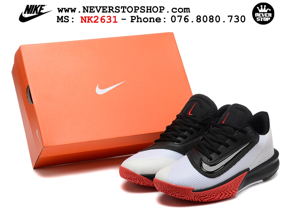 Giày bóng rổ Nike Precision 7 Đen Trắng nam nữ hàng đẹp chuẩn best quality batch rep 1:1 như chính hãng real giá rẻ tại NeverStop Sneaker Shop HCM