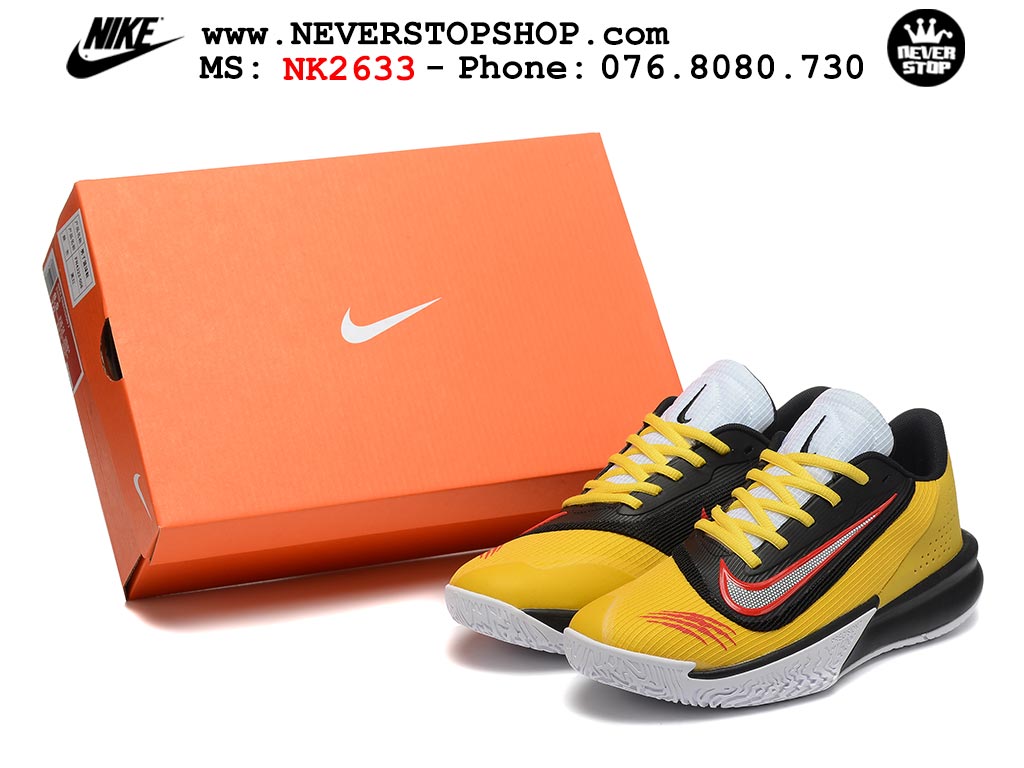 Giày bóng rổ Nike Precision 7 Vàng Đen nam nữ hàng đẹp chuẩn best quality batch rep 1:1 như chính hãng real giá rẻ tại NeverStop Sneaker Shop HCM