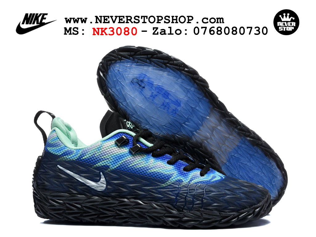 Giày bóng rổ outdoor Nike ST Charge Đen Xanh đế XDR-X chống mòn cực tốt kèm Air Zoom hàng like auth replica 1:1 giá rẻ tại NeverStop Sneaker Shop HCM