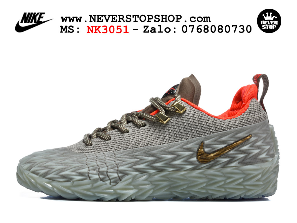 Giày bóng rổ outdoor Nike ST Charge Xám Đỏ đế XDR-X chống mòn cực tốt kèm Air Zoom hàng like auth replica 1:1 giá rẻ tại NeverStop Sneaker Shop HCM