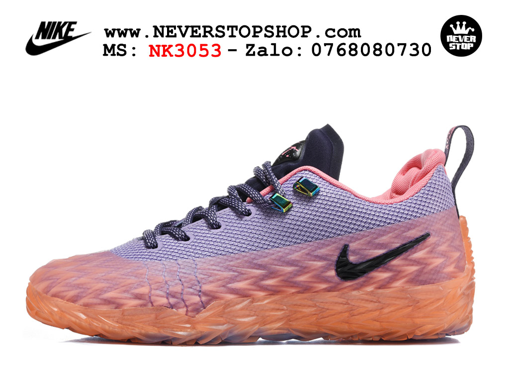 Giày bóng rổ outdoor Nike ST Charge Cam Tím đế XDR-X chống mòn cực tốt kèm Air Zoom hàng like auth replica 1:1 giá rẻ tại NeverStop Sneaker Shop HCM