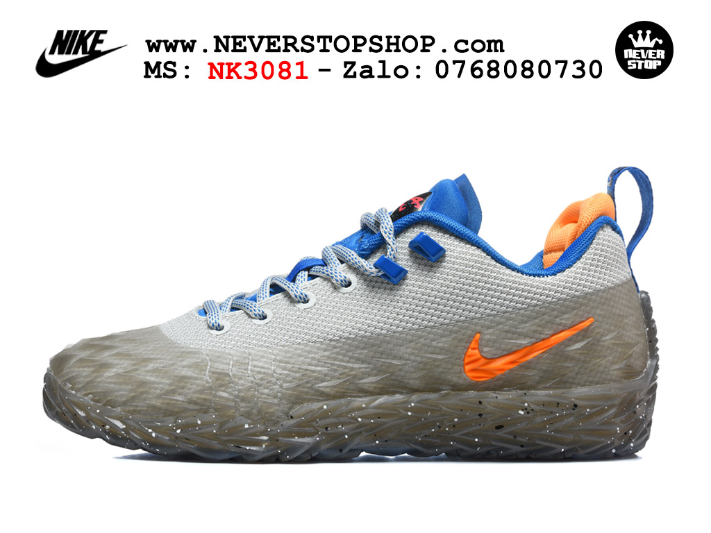 Giày bóng rổ outdoor Nike ST Charge Trắng Xanh Xám đế XDR-X chống mòn cực tốt kèm Air Zoom hàng like auth replica 1:1 giá rẻ tại NeverStop Sneaker Shop HCM