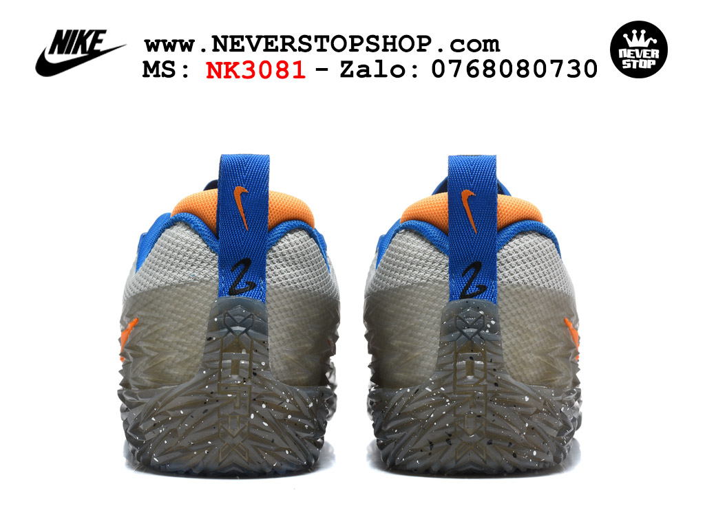 Giày bóng rổ outdoor Nike ST Charge Trắng Xanh Xám đế XDR-X chống mòn cực tốt kèm Air Zoom hàng like auth replica 1:1 giá rẻ tại NeverStop Sneaker Shop HCM