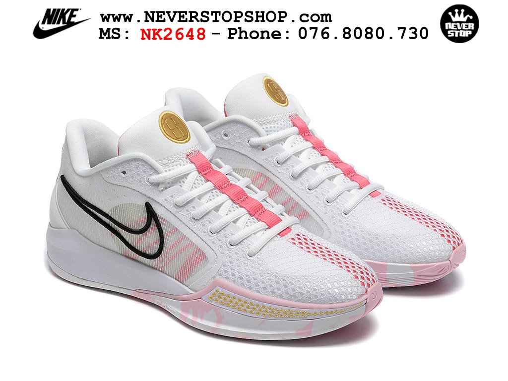 Giày bóng rổ outdoor Nike Sabrina 1 Trắng Hồng hàng đẹp best batch quality replica 1:1 chính hãng giá rẻ tại NeverStop Sneaker Shop Hồ Chí Minh