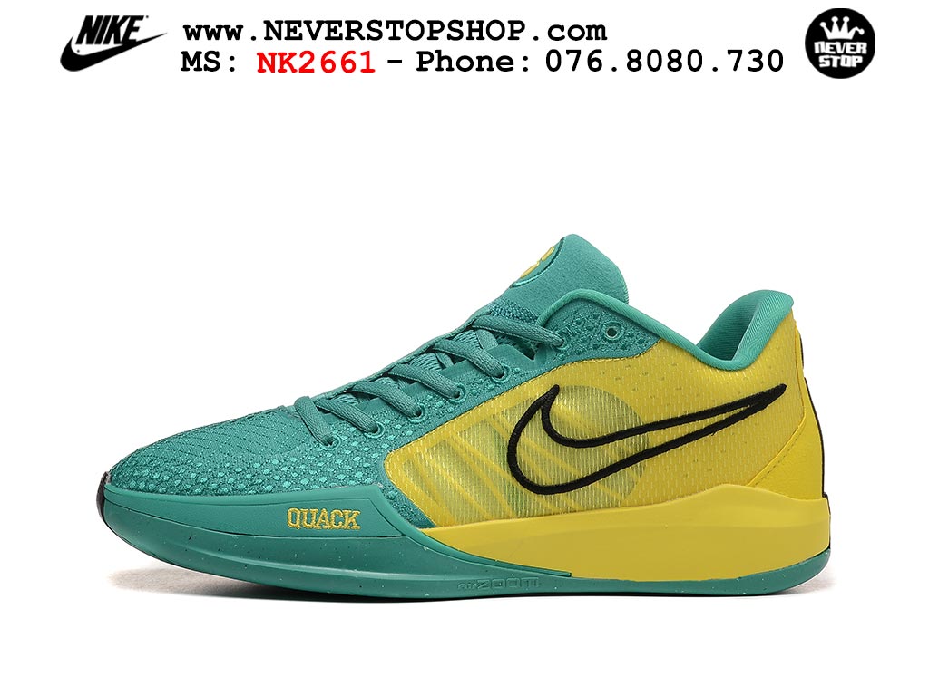 Giày bóng rổ outdoor Nike Sabrina 1 Xanh Vàng hàng đẹp best batch quality replica 1:1 chính hãng giá rẻ tại NeverStop Sneaker Shop Hồ Chí Minh