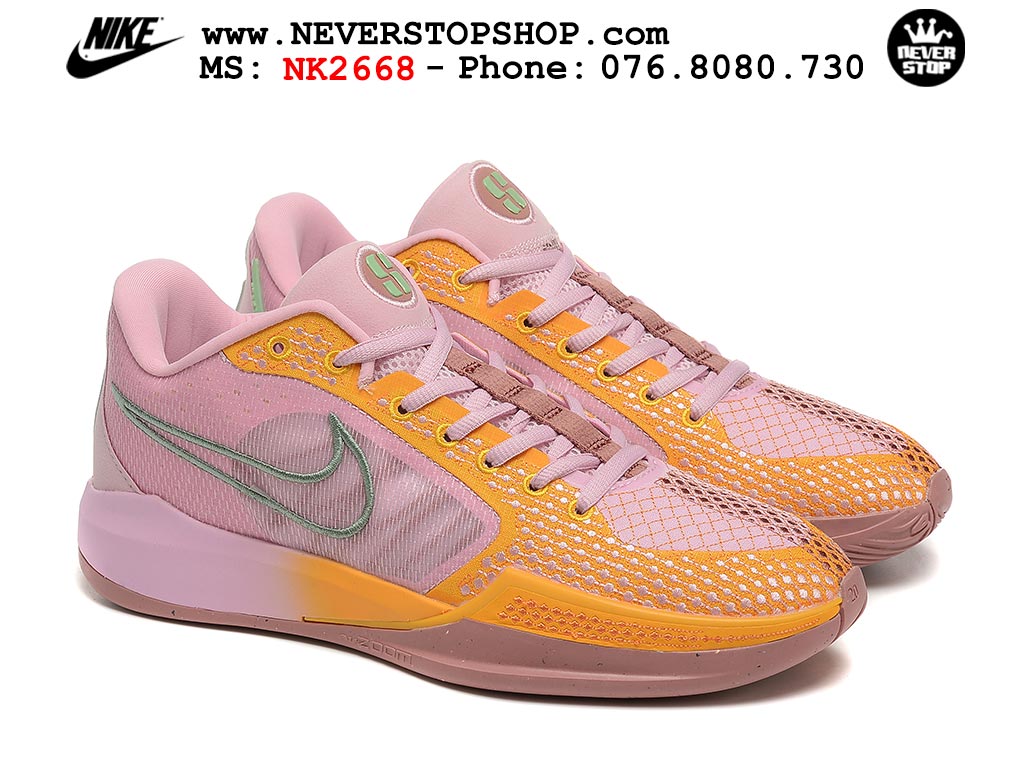 Giày bóng rổ outdoor Nike Sabrina 1 Hồng Vàng hàng đẹp best batch quality replica 1:1 chính hãng giá rẻ tại NeverStop Sneaker Shop Hồ Chí Minh