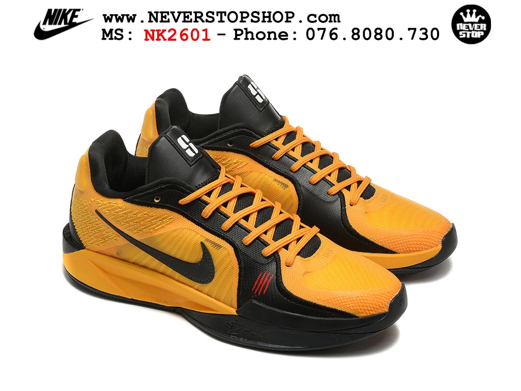 Giày bóng rổ Nike Sabrina 2 Vàng Đen nam nữ hàng đẹp chuẩn best quality batch rep 1:1 như chính hãng real giá rẻ tại NeverStop Sneaker Shop HCM