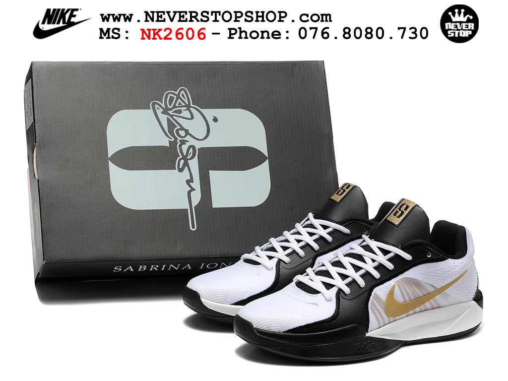 Giày bóng rổ Nike Sabrina 2 Trắng Vàng nam nữ hàng đẹp chuẩn best quality batch rep 1:1 như chính hãng real giá rẻ tại NeverStop Sneaker Shop HCM