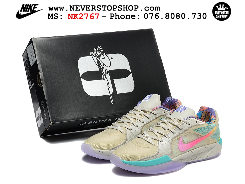 Giày bóng rổ Nike Sabrina 2 Nâu Tím nam nữ hàng đẹp chuẩn best quality batch rep 1:1 như chính hãng real giá rẻ tại NeverStop Sneaker Shop HCM