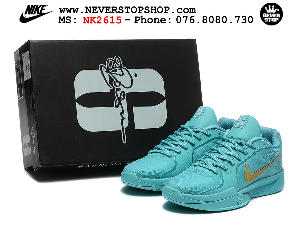 Giày bóng rổ Nike Sabrina 2 Xanh Dương Vàng nam nữ hàng đẹp chuẩn best quality batch rep 1:1 như chính hãng real giá rẻ tại NeverStop Sneaker Shop HCM