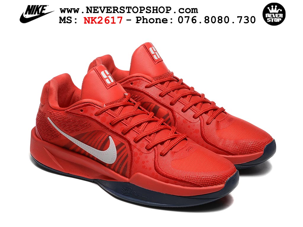 Giày bóng rổ Nike Sabrina 2 Đỏ Trắng nam nữ hàng đẹp chuẩn best quality batch rep 1:1 như chính hãng real giá rẻ tại NeverStop Sneaker Shop HCM