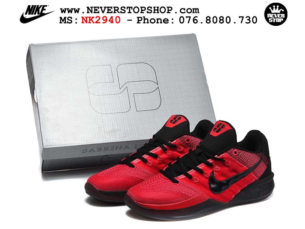 Giày bóng rổ Nike Sabrina 3 Đỏ Đen nam nữ hàng đẹp chuẩn best quality batch rep 1:1 như chính hãng real giá rẻ tại NeverStop Sneaker Shop HCM