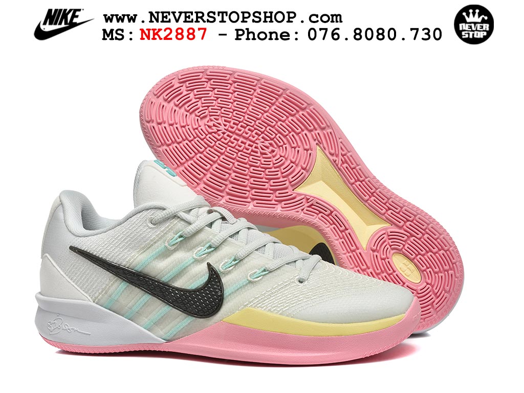 Giày bóng rổ Nike Sabrina 3 Xám Hồng nam nữ hàng đẹp chuẩn best quality batch rep 1:1 như chính hãng real giá rẻ tại NeverStop Sneaker Shop HCM