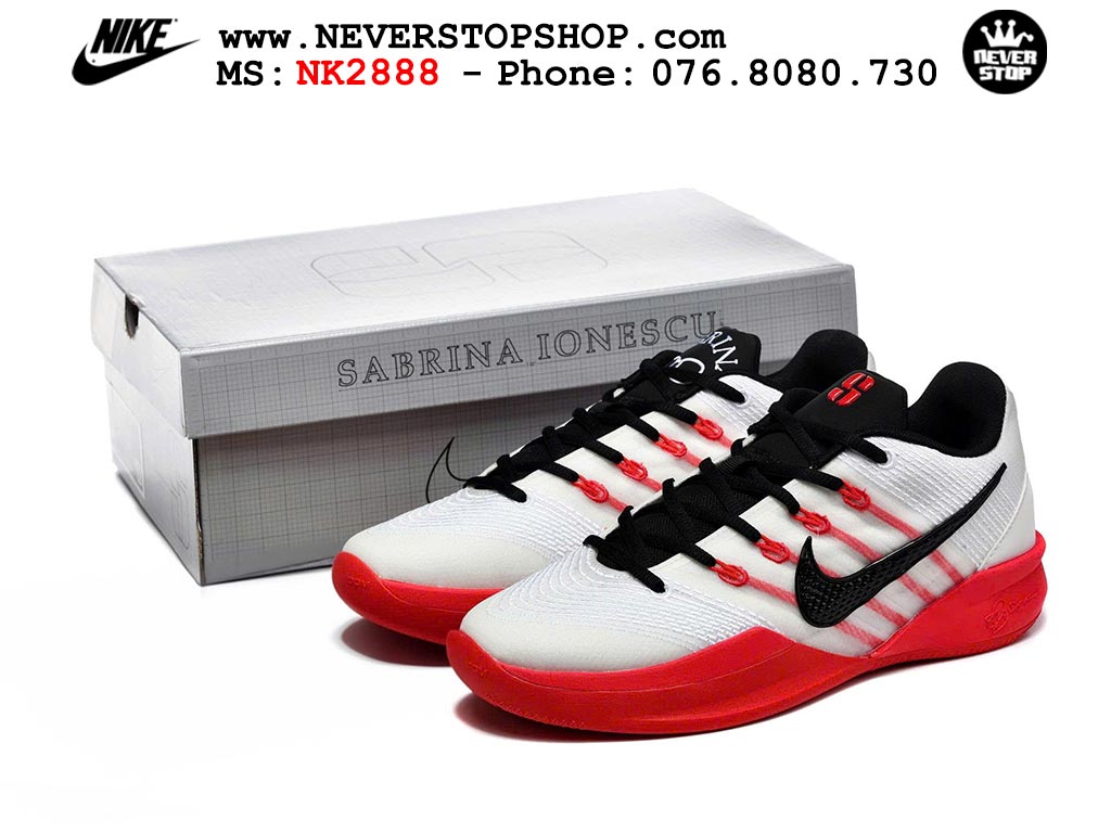 Giày bóng rổ Nike Sabrina 3 Đỏ Trắng nam nữ hàng đẹp chuẩn best quality batch rep 1:1 như chính hãng real giá rẻ tại NeverStop Sneaker Shop HCM