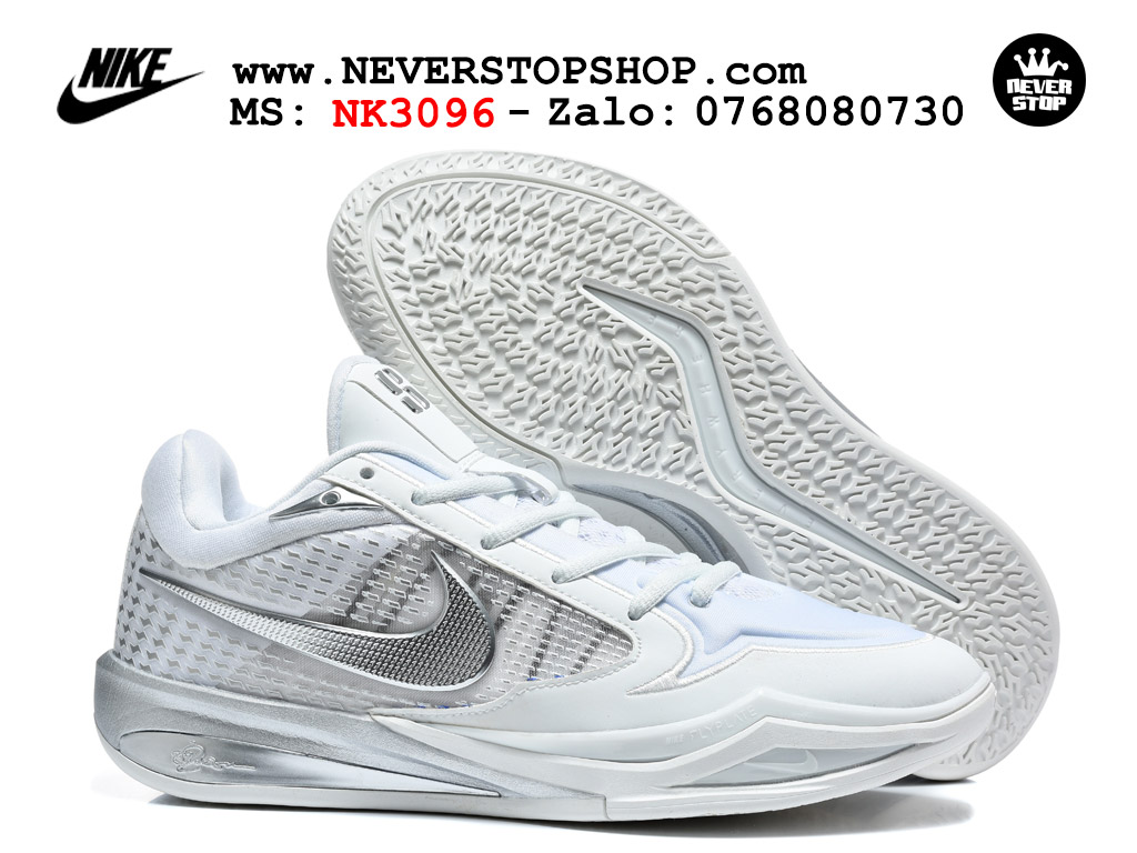 Giày bóng rổ Nike Sabrina 4 Trắng Xám Bạc nam nữ hàng đẹp chuẩn best quality batch rep 1:1 như chính hãng real giá rẻ Sneakers Store Saigon