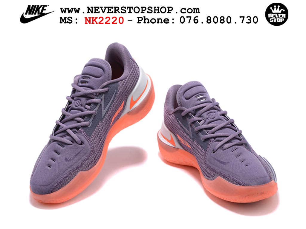 Giày bóng rổ nam Nike Zoom GT Cut 1 Tím Cam hàng đẹp siêu cấp replica 1:1 giá rẻ tại NeverStop Sneaker Shop Quận 3 HCM