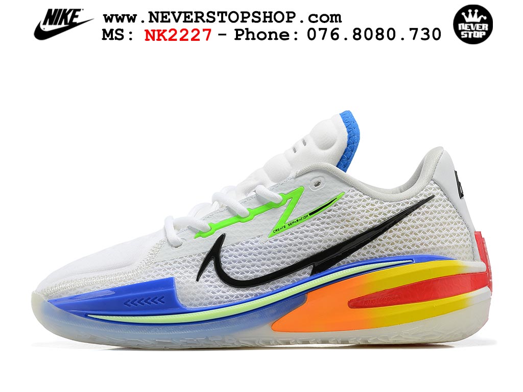 Giày bóng rổ nam Nike Zoom GT Cut 1 Trắng Xanh hàng đẹp siêu cấp replica 1:1 giá rẻ tại NeverStop Sneaker Shop Quận 3 HCM