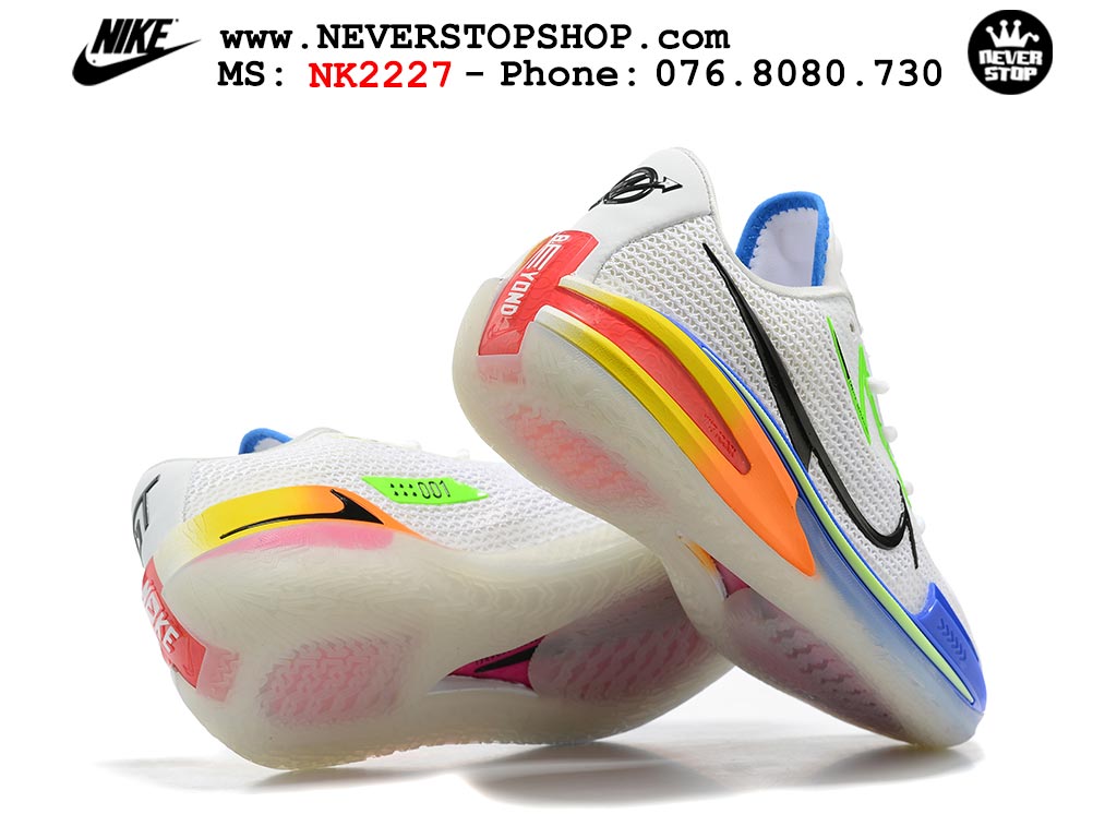 Giày bóng rổ nam Nike Zoom GT Cut 1 Trắng Xanh hàng đẹp siêu cấp replica 1:1 giá rẻ tại NeverStop Sneaker Shop Quận 3 HCM