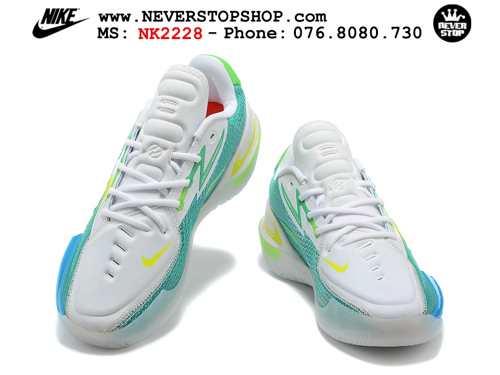 Giày bóng rổ nam Nike Zoom GT Cut 1 Xanh Trắng hàng đẹp siêu cấp replica 1:1 giá rẻ tại NeverStop Sneaker Shop Quận 3 HCM