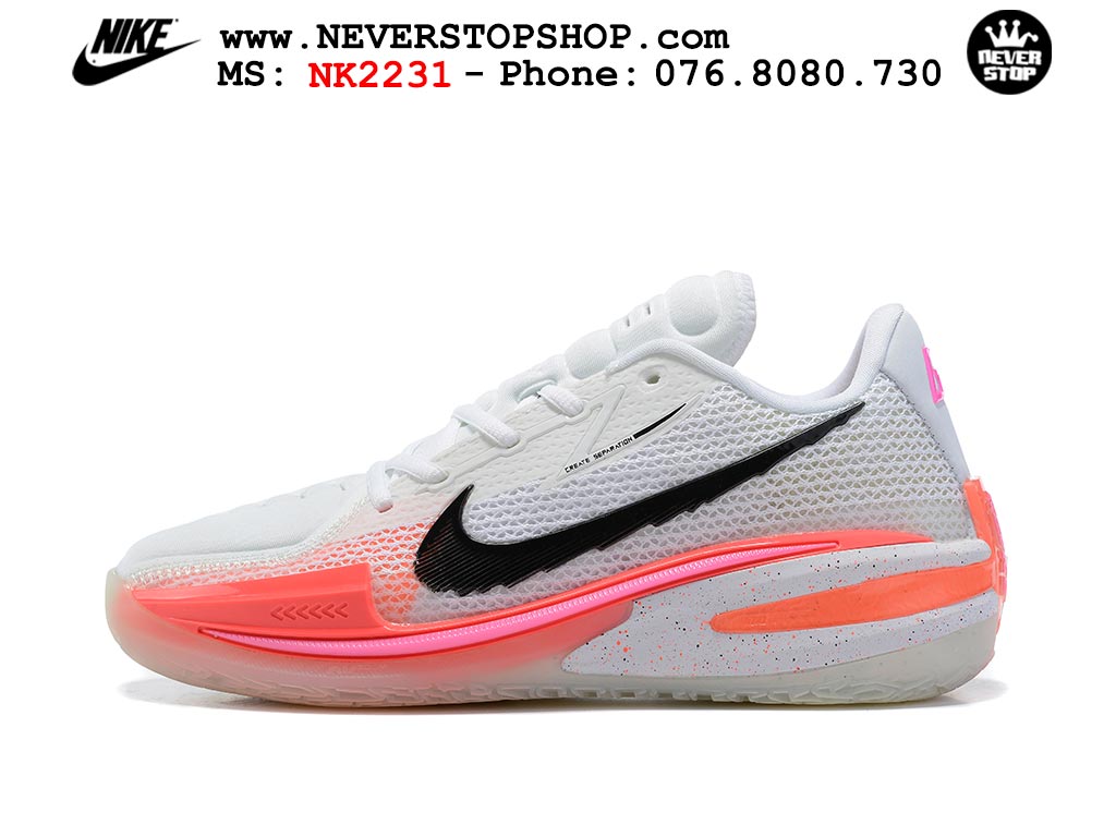 Giày bóng rổ nam Nike Zoom GT Cut 1 Trắng Hồng hàng đẹp siêu cấp replica 1:1 giá rẻ tại NeverStop Sneaker Shop Quận 3 HCM