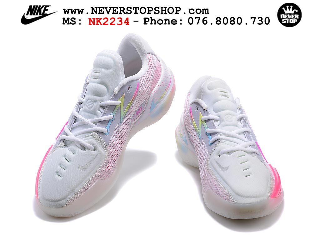 Giày bóng rổ nam Nike Zoom GT Cut 1 Hồng Trắng hàng đẹp siêu cấp replica 1:1 giá rẻ tại NeverStop Sneaker Shop Quận 3 HCM