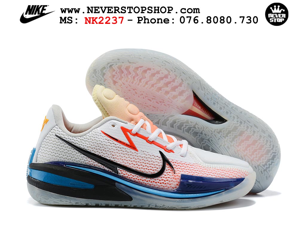 Giày bóng rổ nam Nike Zoom GT Cut 1 Trắng Cam hàng đẹp siêu cấp replica 1:1 giá rẻ tại NeverStop Sneaker Shop Quận 3 HCM