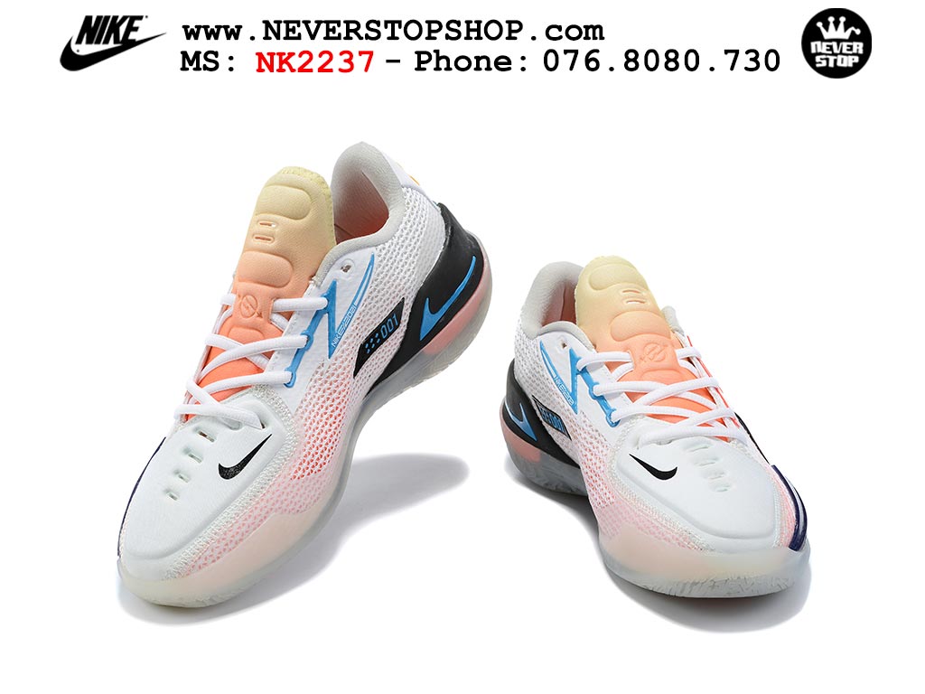 Giày bóng rổ nam Nike Zoom GT Cut 1 Trắng Cam hàng đẹp siêu cấp replica 1:1 giá rẻ tại NeverStop Sneaker Shop Quận 3 HCM