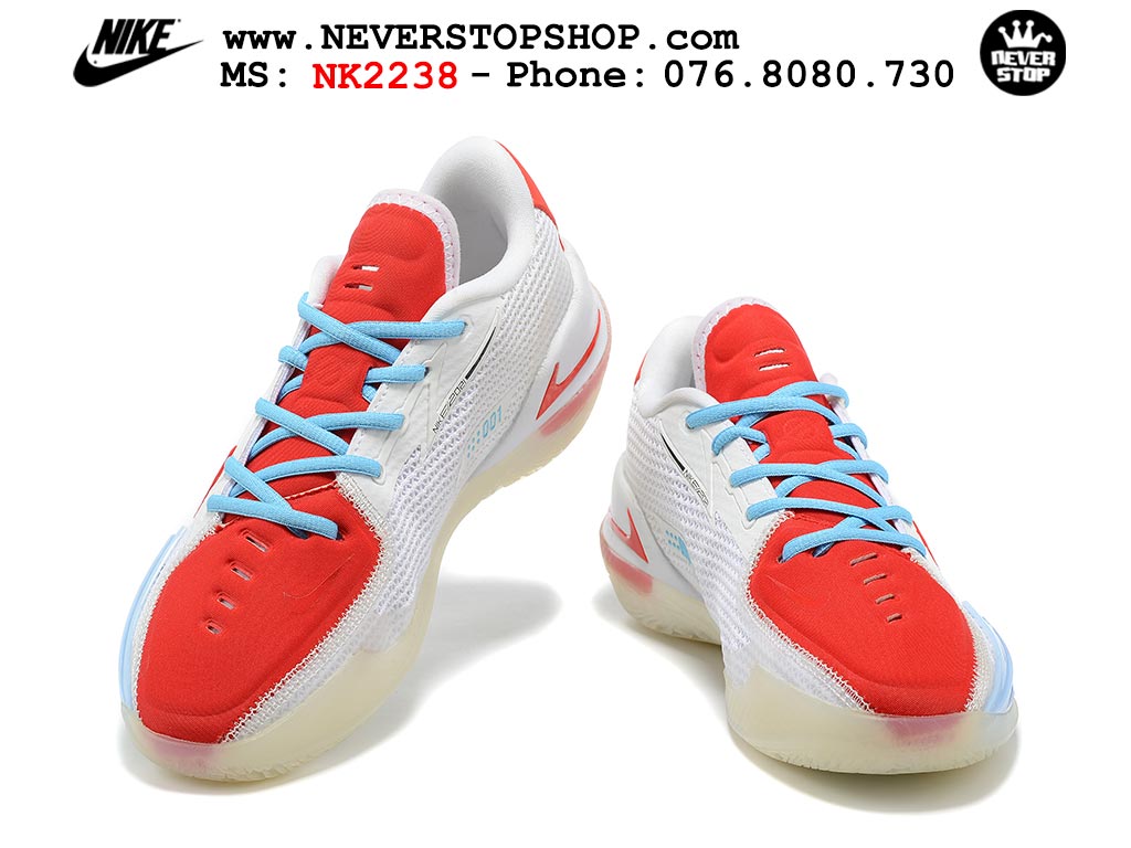 Giày bóng rổ nam Nike Zoom GT Cut 1 Trắng Đỏ hàng đẹp siêu cấp replica 1:1 giá rẻ tại NeverStop Sneaker Shop Quận 3 HCM