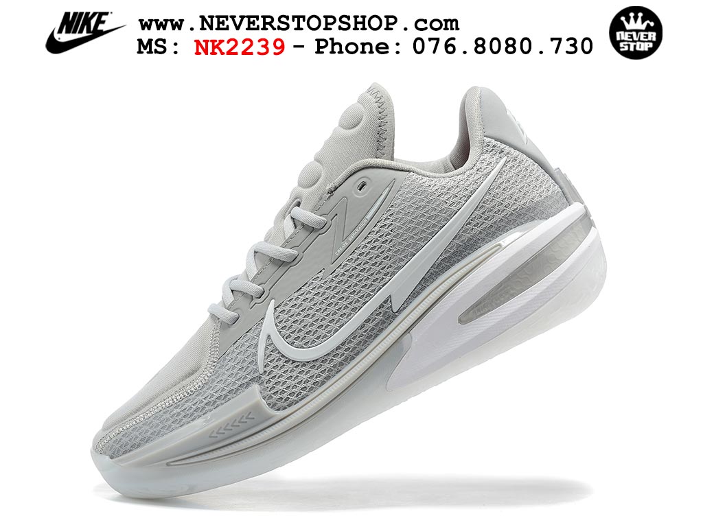 Giày bóng rổ nam Nike Zoom GT Cut 1 Xám Trắng hàng đẹp siêu cấp replica 1:1 giá rẻ tại NeverStop Sneaker Shop Quận 3 HCM